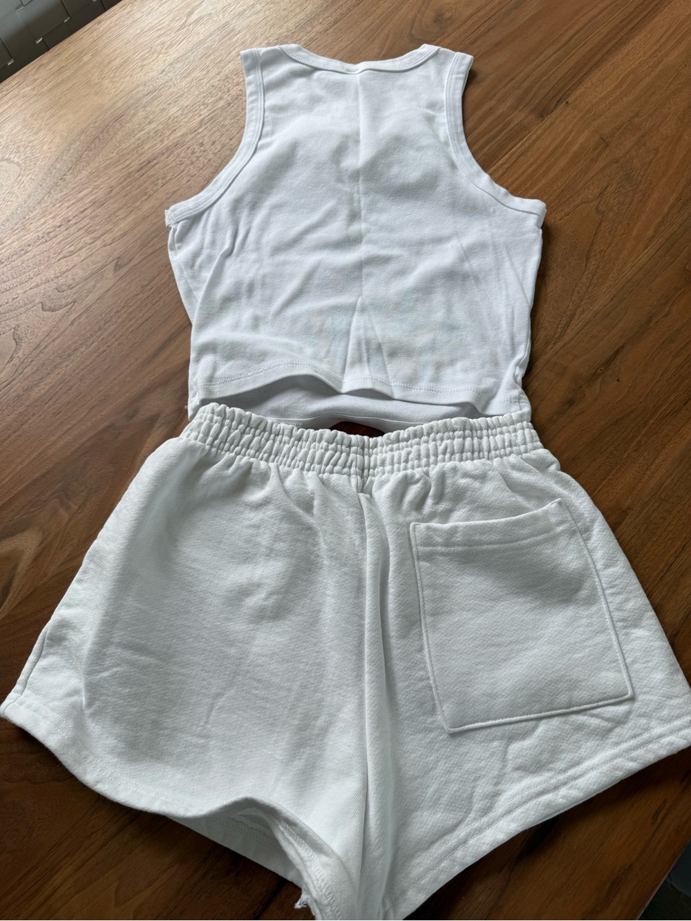 Pi Beta Phi White Ribbed Tank Top & Elastic Waist Shorts Set - Picture 5 of 5